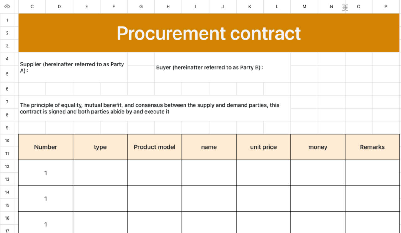Procurement contract